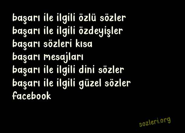 Başarı İle İlgili Güzel Sözler